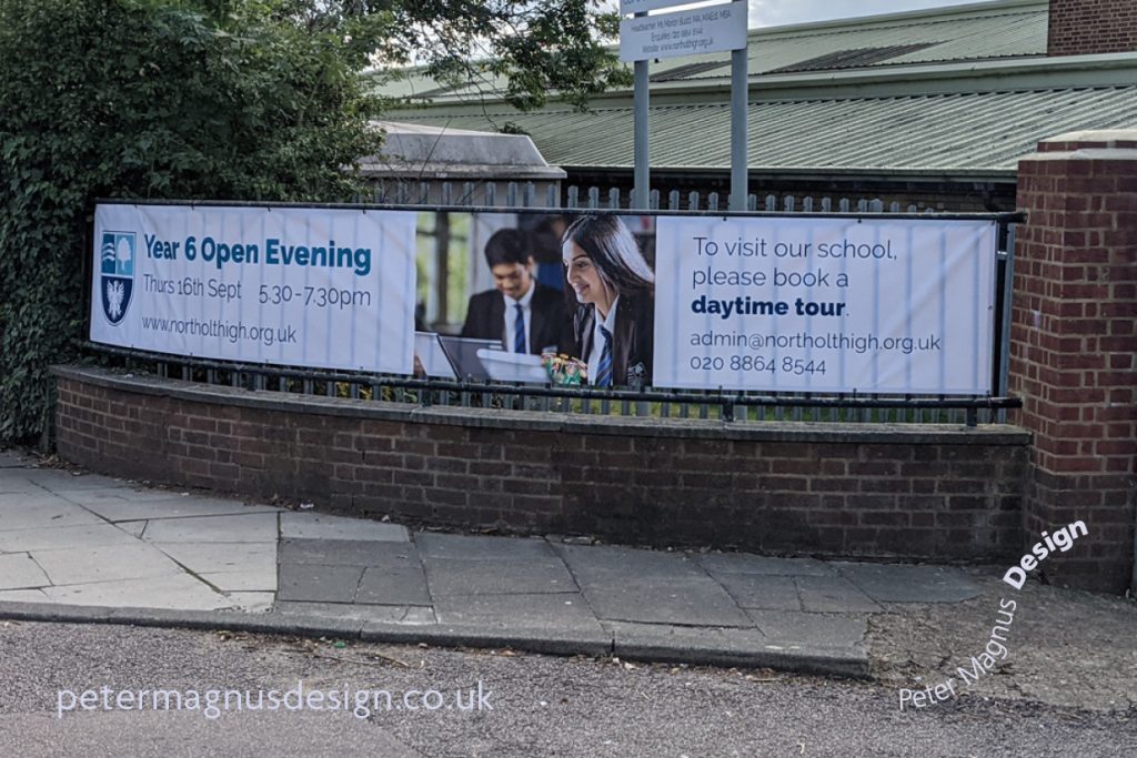 Northolt School open evening banners – Peter Magnus Design