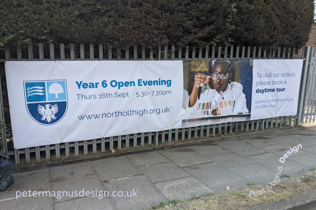 Northolt School open evening banners – Peter Magnus Design